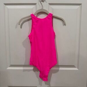 SKIMS Bodysuit Size S Hot Pink Sleeveless Tank Top‎ Form Fitting Stretch Sexy